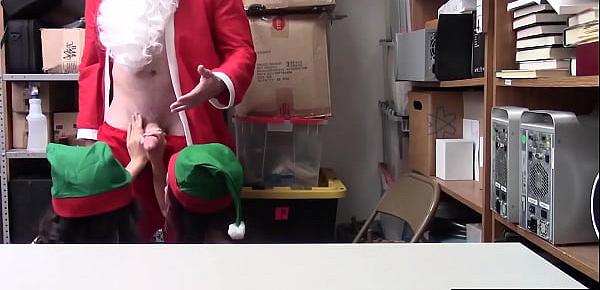  Petite elf thieves punish fucked by dirty Santa Claus